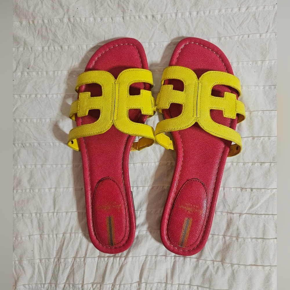 Sam Edelman Flirty Ultra Fuchsia and Mimosa Yellow Women's Sandals